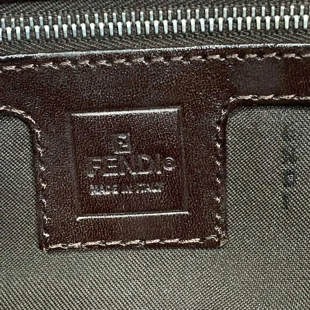 Fendi Mamma bucket / Zucchino pattern Handbag Brown Dark Brown Jacquard Leather